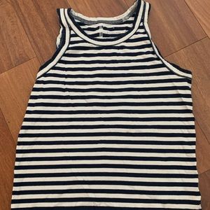 Everlane organic cotton cutaway tank, size xs. Worn once. Navy and white stripe
